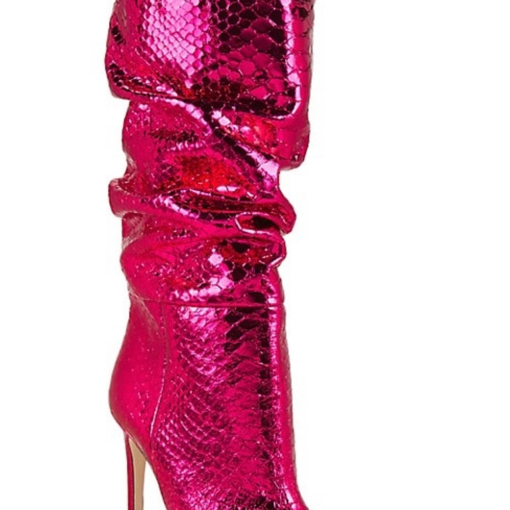 Paris Texas hot pink metallic slouchy boots